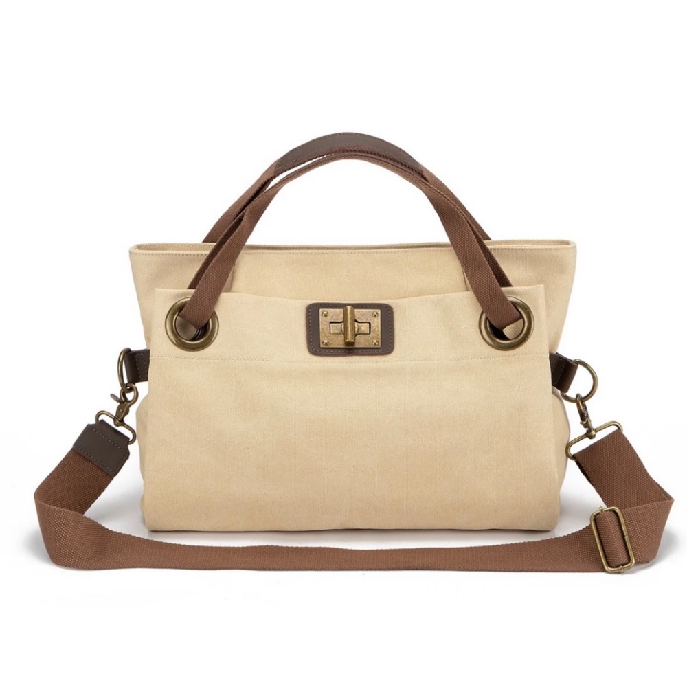 Chic Beige and Brown Shoulder Bag